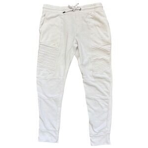 Triple Five Soul Joggers Mens M/L White Moto Biker Ribbed Biker Streetwear